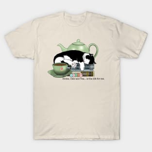 Tea Time Cat & Books T-Shirt